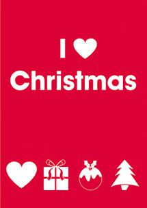 I Love Christmas - Christmas Card